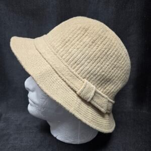 Vintage Imported Fabric Woven In England Trilby Hat Suede Tan Fedora Style Cap